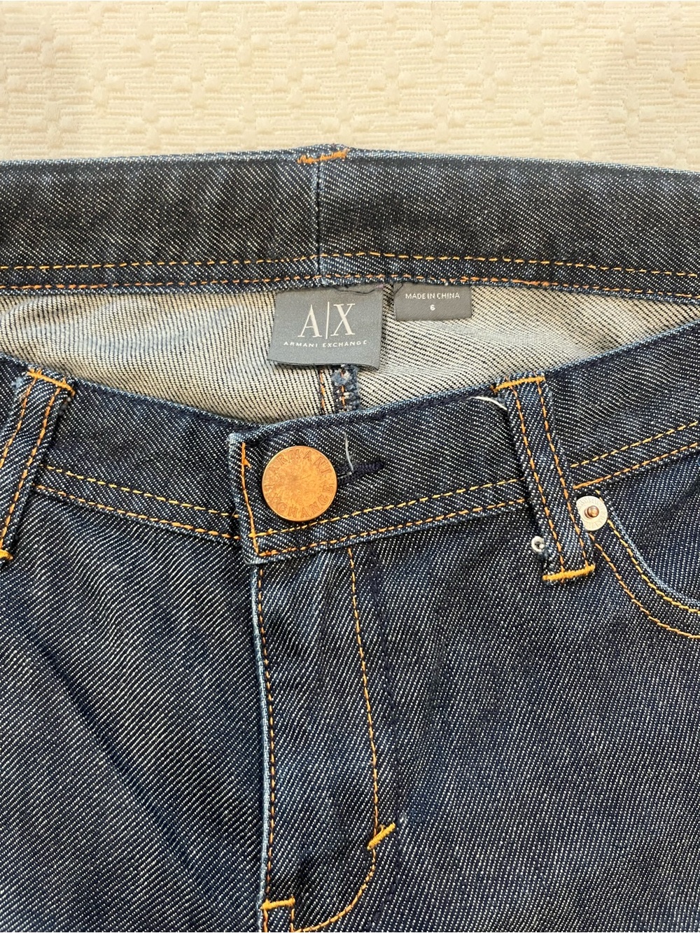 Armani Exchange Women's Dark Indigo Straight Leg Jeans